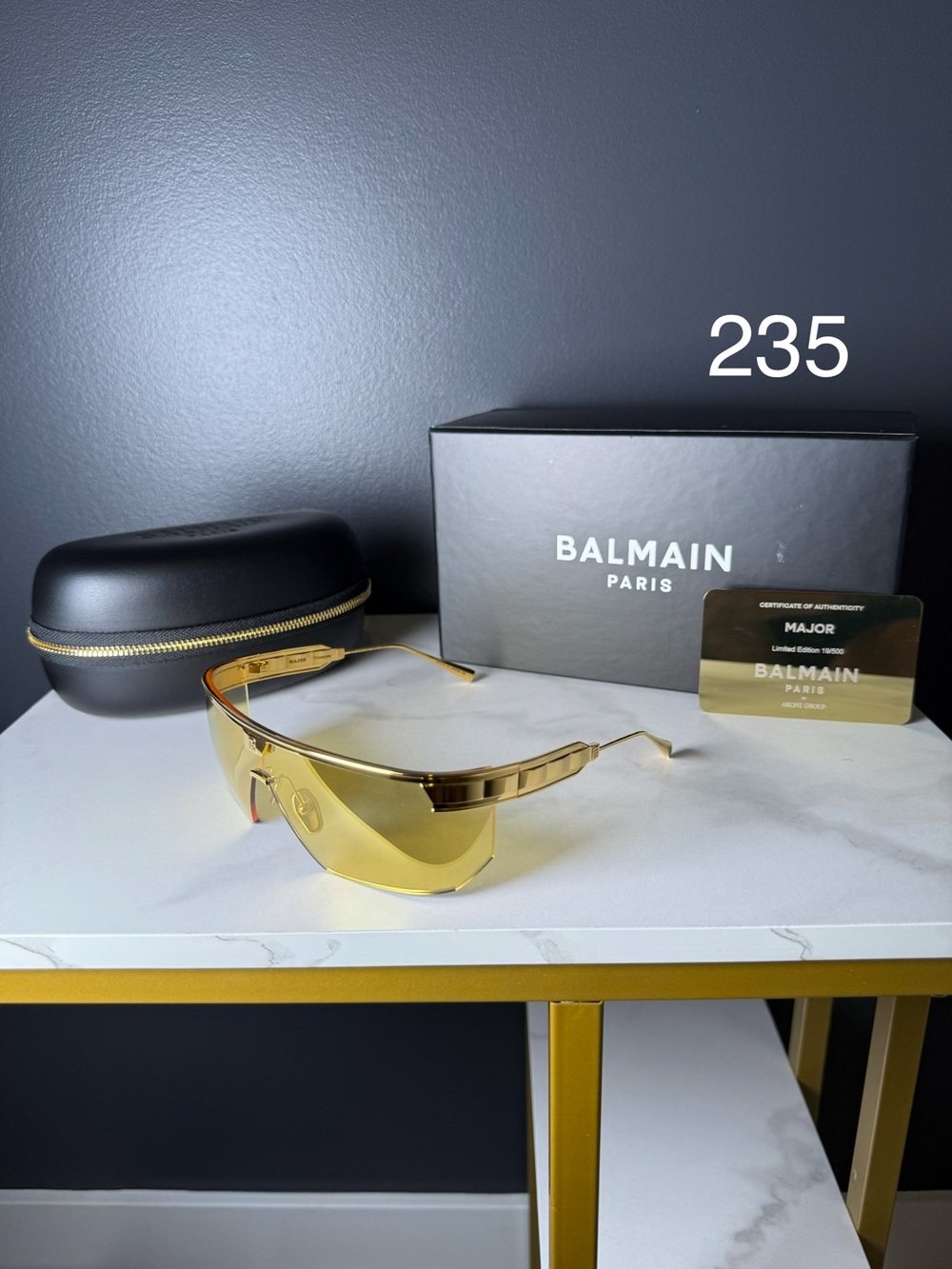 Balmain Gold Shield Visor Sunglasses 1 Of 500